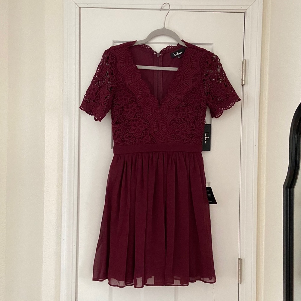 Lulu’s Burgundy cocktail dress
